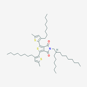 Chemical structure of Poly[[5-(2-ethylhexyl)-5,6-dihydro-4,6-dioxo-4H-thieno[3,4-c]pyrrole-1,3-diyl](4,4′-didodecyl[2,2′-bithiophene]-5,5′-diyl)]