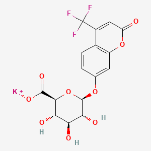 Chemical structure of 4-Trifluoromethylumbelliferyl b-D-glucuronide potassium salt