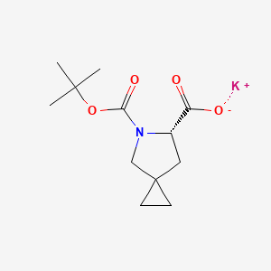 Chemical structure of Potassium (S)-5-(tert-butoxycarbonyl)-5-azaspiro[2.4]heptane-6-carboxylate