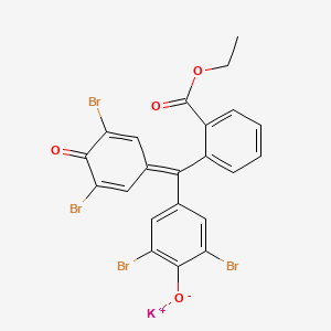 Chemical structure of Potassium 2,6-dibromo-4-((3,5-dibromo-4-oxocyclohexa-2,5-dien-1-ylidene)(2-(ethoxycarbonyl)phenyl)methyl)phenolate