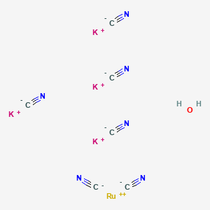 Chemical structure of Potassium hexacyanoruthenate(II) hydrate