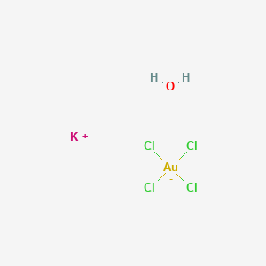 Chemical structure of Potassium tetrachloroaurate(III) hydrate