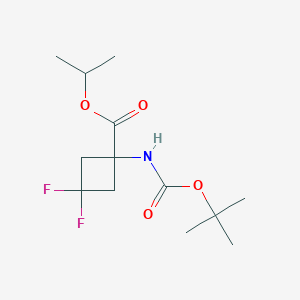 Chemical structure of Isopropyl 1-(Boc-amino)-3,3-difluoro-cyclobutanecarboxylate