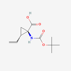 Chemical structure of rel-(1R,2S)-1-[[(1,1-Dimethylethoxy)carbonyl]amino]-2-ethenylcyclopropanecarboxylic acid