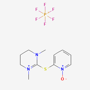 Chemical structure of S-(1-Oxo-2-pyridyl)-thio-1,3-dimethylpropyleneuronium hexafluorophosphate