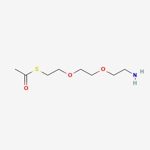 Chemical structure of S-(2-(2-(2-Aminoethoxy)ethoxy)ethyl) ethanethioate