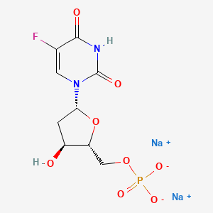 Chemical structure of 5-fluoro-2'-deoxyuridine 5'-monophosphate sodium salt