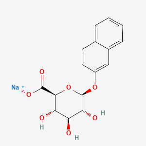 Chemical structure of Sodium naphthalen-2-yl hexopyranosiduronate