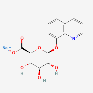 Chemical structure of 8-hydroxyquinoline-beta-d-glucuronic acid, sodium salt