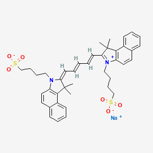 Chemical structure of Sodium 4-(2-((1E,3E,5E)-5-(1,1-dimethyl-3-(4-sulfonatobutyl)-1H-benzo[e]indol-2(3H)-ylidene)penta-1,3-dien-1-yl)-1,1-dimethyl-1H-benzo[e]indol-3-ium-3-yl)butane-1-sulfonate