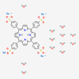 Chemical structure of sodium 4,4',4'',4'''-(porphyrin-5,10,15,20-tetrayl)tetrabenzenesulfonate do