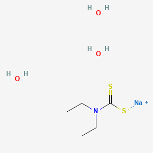 Chemical structure of Sodium diethyldithiocarbamate trihydrate