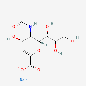 Chemical structure of N-Acetyl-2,3-dehydro-2-deoxyneuraminic acid sodium salt