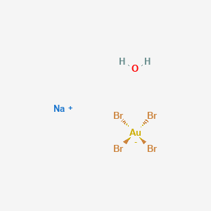 Chemical structure of Sodium tetrabromoaurate(III) hydrate