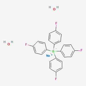 Chemical structure of Na-tetrakis(4-fluorophenyl)borate, 2H2O