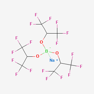 Chemical structure of SodiuM Tris(1,1,1,3,3,3-hexafluoroisopropoxy)borohydride