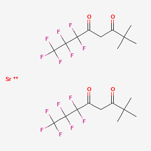 Chemical structure of Strontium bis(heptafluoro-2,2-dimethyl-3,5-octanedionate)