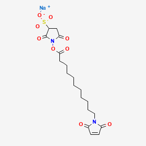 Chemical structure of 11-Maleimidoundecanoic Acid Sulfo-N-Succinimidyl Ester