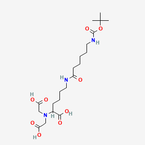 Chemical structure of t-Boc-aminocaproicnitrilotriacetic Acid