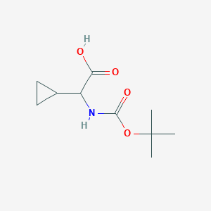 Chemical structure of tert-Butoxycarbonylamino-cyclopropyl-acetic acid