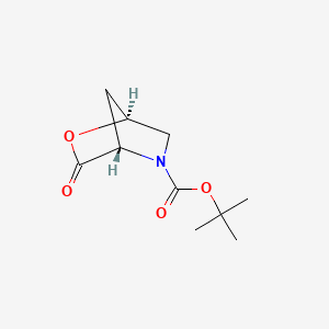 Chemical structure of tert-Butyl (1S,4S)-3-oxo-2-oxa-5-azabicyclo[2.2.1]heptane-5-carboxylate