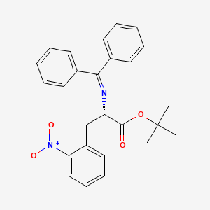 Chemical structure of tert-Butyl (S)-2-((diphenylmethylene)amino)-3-(2-nitrophenyl)propanoate
