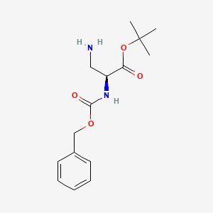 Chemical structure of tert-Butyl (S)-3-amino-2-(((benzyloxy)carbonyl)amino)propanoate