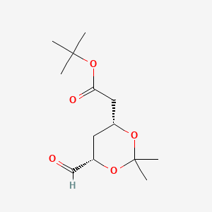 Chemical structure of Tert-butyl 2-((4R,6S)-6-formyl-2,2-dimethyl-1,3-dioxan-4-yl)acetate