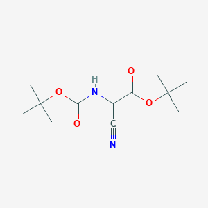 Chemical structure of tert-Butyl 2-((tert-butoxycarbonyl)amino)-2-cyanoacetate