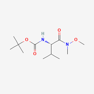 Chemical structure of (S)-2-(Boc-amino)-N-methoxy-N,3-dimethylbutanamide