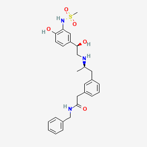 Chemical structure of tert-Butyl((1S,2S)-2-((2-(((R)-tert-butylsulfinyl)amino)-3,4-dioxocyclobut-1-en-1-yl)amino)-1,2-diphenylethyl)carbamate