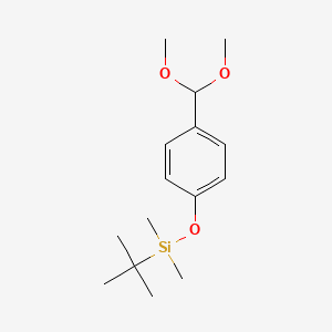 Chemical structure of tert-Butyl[4-(dimethoxymethyl)phenoxy]dimethylsilane
