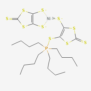 Chemical structure of Tetrabutylphosphonium bis(1,3-dithiole-2-thione-4,5-dithiolato)nickel(III) complex