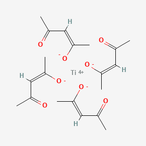 Chemical structure of Tetrakis(2,4-pentanedionato)titanium(IV)