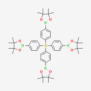 Chemical structure of Tetrakis(4-(4,4,5,5-tetramethyl-1,3,2-dioxaborolan-2-yl)phenyl)silane
