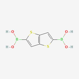 Chemical structure of Thieno[3,2-b]thiophene-2,5-diyldiboronic acid