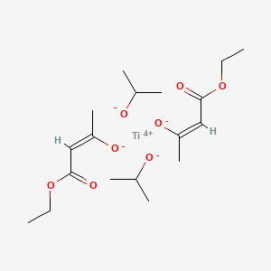 Chemical structure of Diisopropoxytitanium bis(ethyl acetoacetate)