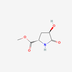 Chemical structure of trans-Methyl 4-hydroxy-5-oxopyrrolidine-2-carboxylate
