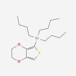 Chemical structure of Tributyl(2,3-dihydrothieno[3,4-b][1,4]dioxin-5-yl)stannane