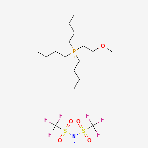 Chemical structure of Tributyl(2-methoxyethyl)phosphonium bis(trifluoromethanesulfonyl)imide