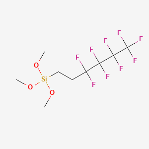 Chemical structure of ((Perfluorobutyl)ethyl)trimethoxysilane