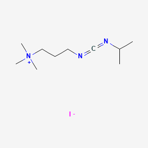 Chemical structure of Trimethyl[3-({[(propan-2-yl)imino]methylidene}amino)propyl]azanium iodide