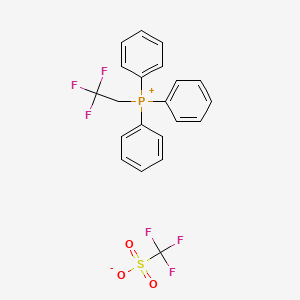 Chemical structure of Triphenyl(2,2,2-trifluoroethyl)phosphonium trifluoromethanesulfonate