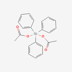 Chemical structure of Triphenylantimony diacetate