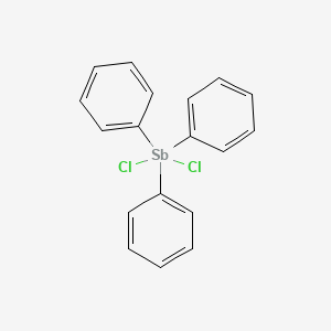 Chemical structure of Triphenylantimony dichloride