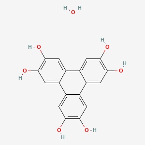 Chemical structure of Triphenylene-2,3,6,7,10,11-hexaol hydrate