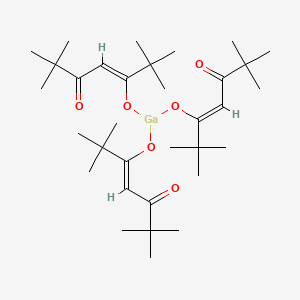Chemical structure of Tris(2,2,6,6-tetramethyl-3,5-heptanedionato)gallium(III)