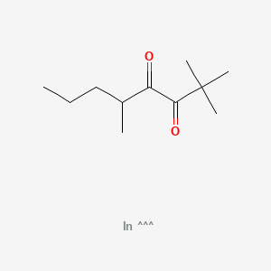 Chemical structure of Tris(2,2,6,6-tetramethyl-3,5-heptanedionato)indium(III)