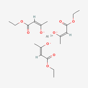 Chemical structure of Aluminum, tris(ethyl 3-(oxo-kappaO)butanoato-kappaO')-