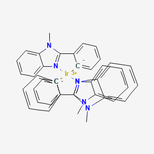 Chemical structure of Tris[2-(1-methyl-1H-benzimidazol-2-yl-κN3)phenyl-κC]iridium
